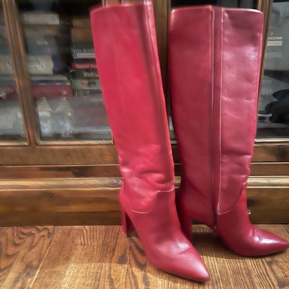 Burgundy leather ANTONIO MELANI Red Heeled Boots